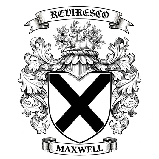 The Maxwell Family Coat of Arms digital download: Includes Color PNG, B&W PNG, and SVG vector files
