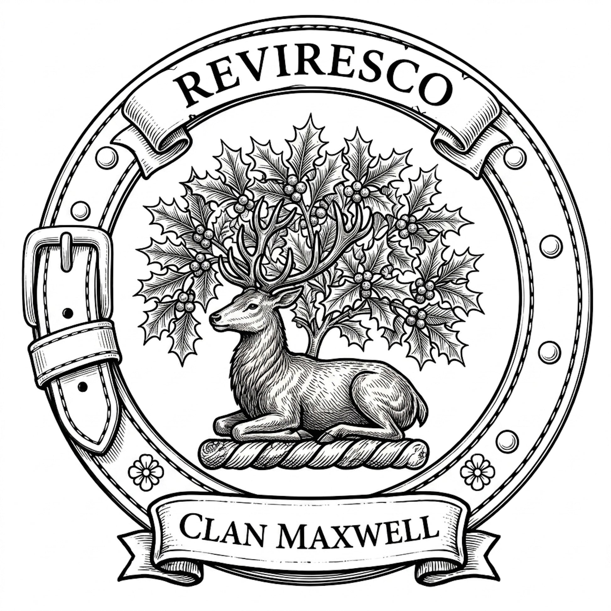 Clan Maxwell Crest digital download: Includes Color PNG, B&W PNG, and SVG vector files