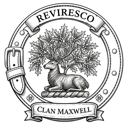 Clan Maxwell Crest digital download: Includes Color PNG, B&W PNG, and SVG vector files