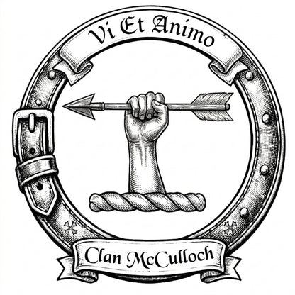 Clan McCulloch Crest digital download: Includes Color PNG, B&W PNG, and SVG vector files