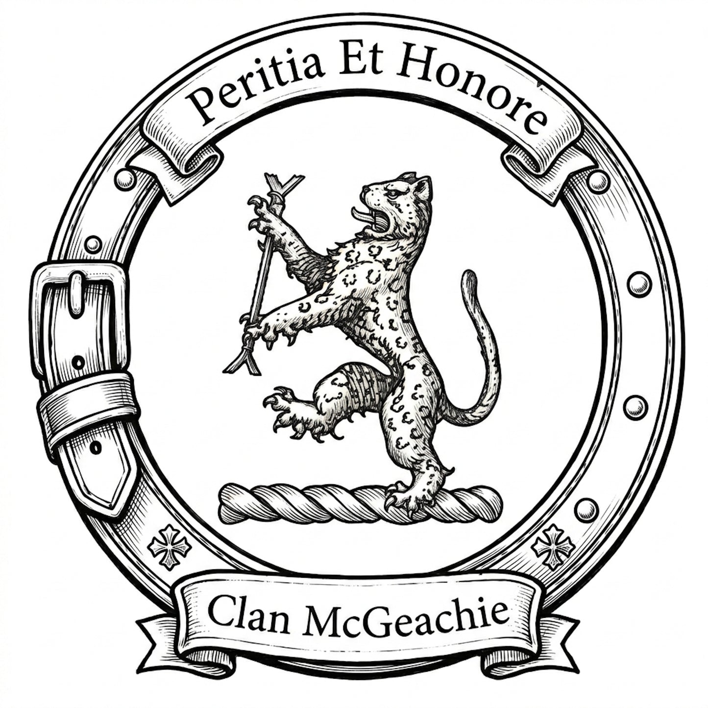 Clan McGeachie Crest digital download: Includes Color PNG, B&W PNG, and SVG vector files