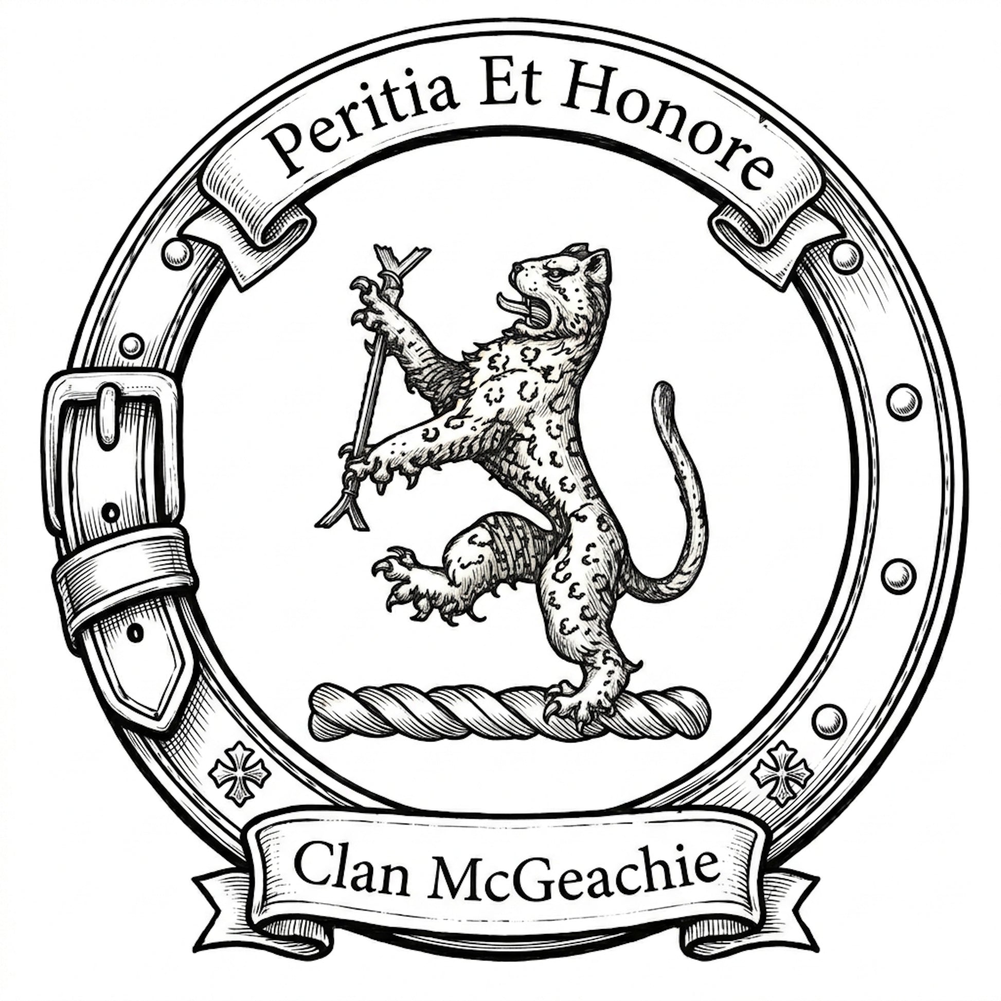 Clan McGeachie Crest digital download: Includes Color PNG, B&W PNG, and SVG vector files