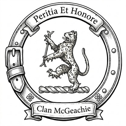 Clan McGeachie Crest digital download: Includes Color PNG, B&W PNG, and SVG vector files