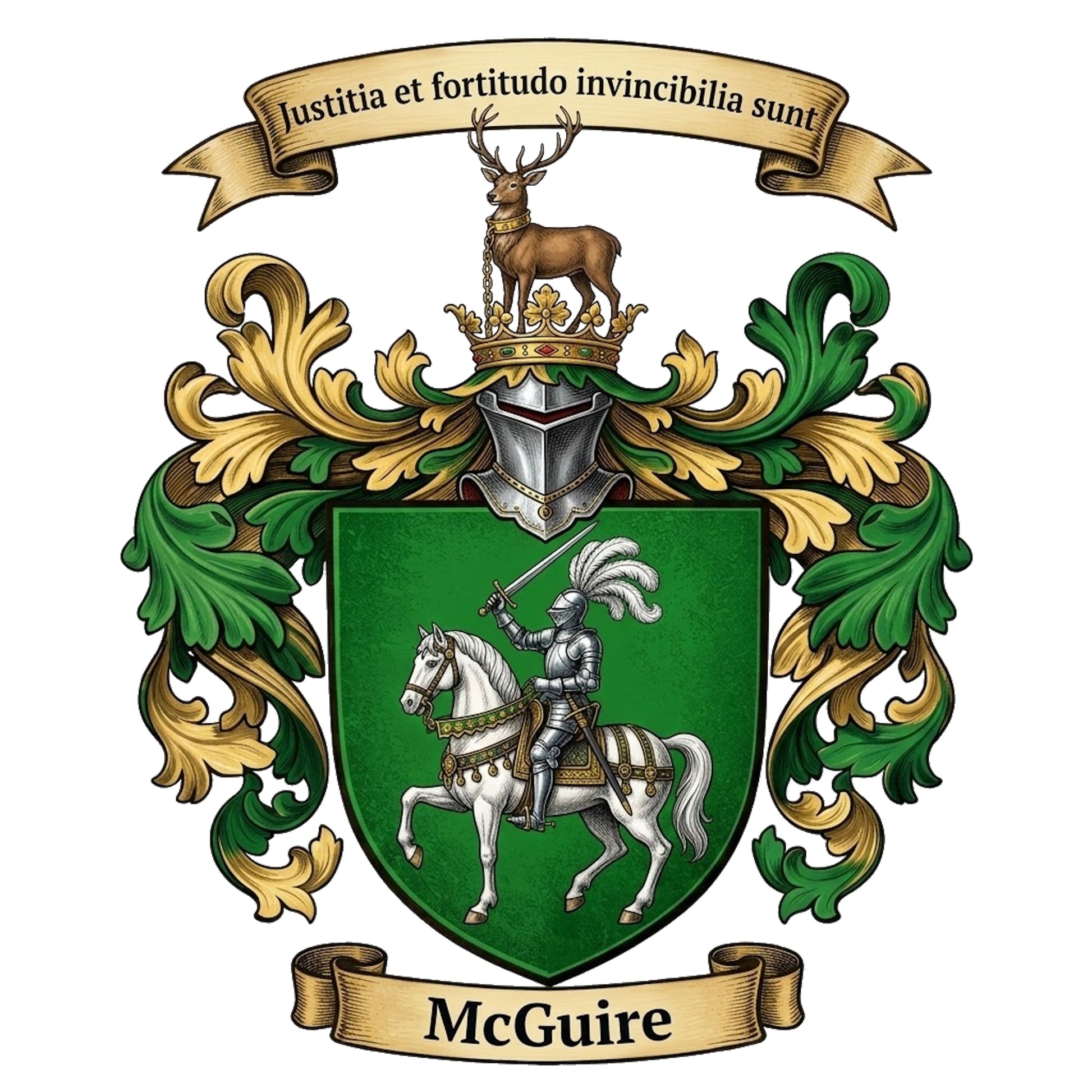 The McGuire Family Coat of Arms digital download: Includes Color PNG, B&W PNG, and SVG vector files