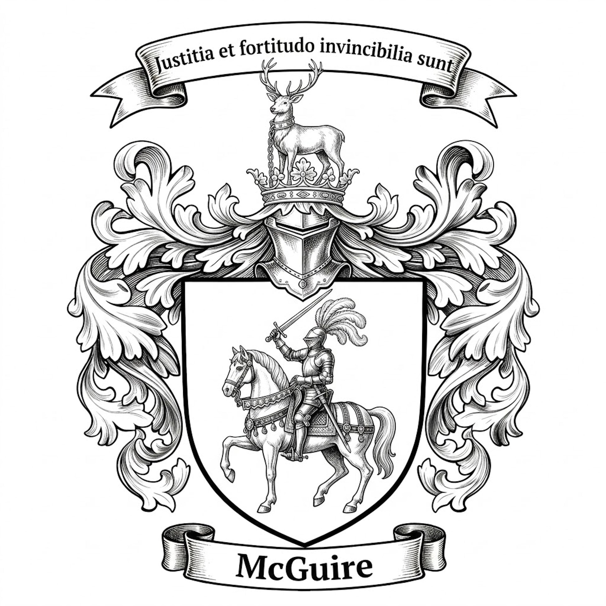 The McGuire Family Coat of Arms digital download: Includes Color PNG, B&W PNG, and SVG vector files