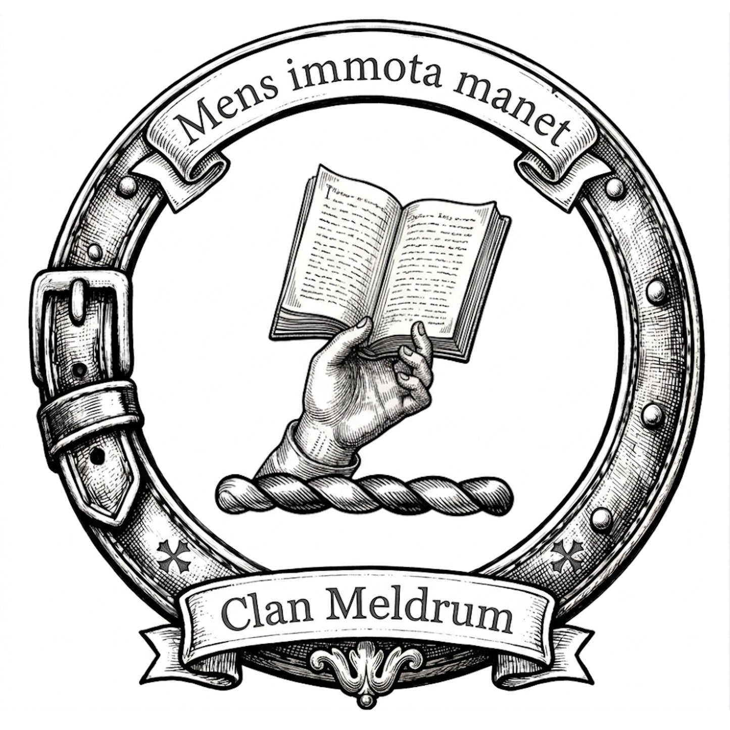 Clan Meldrum Crest digital download: Includes Color PNG, B&W PNG, and SVG vector files