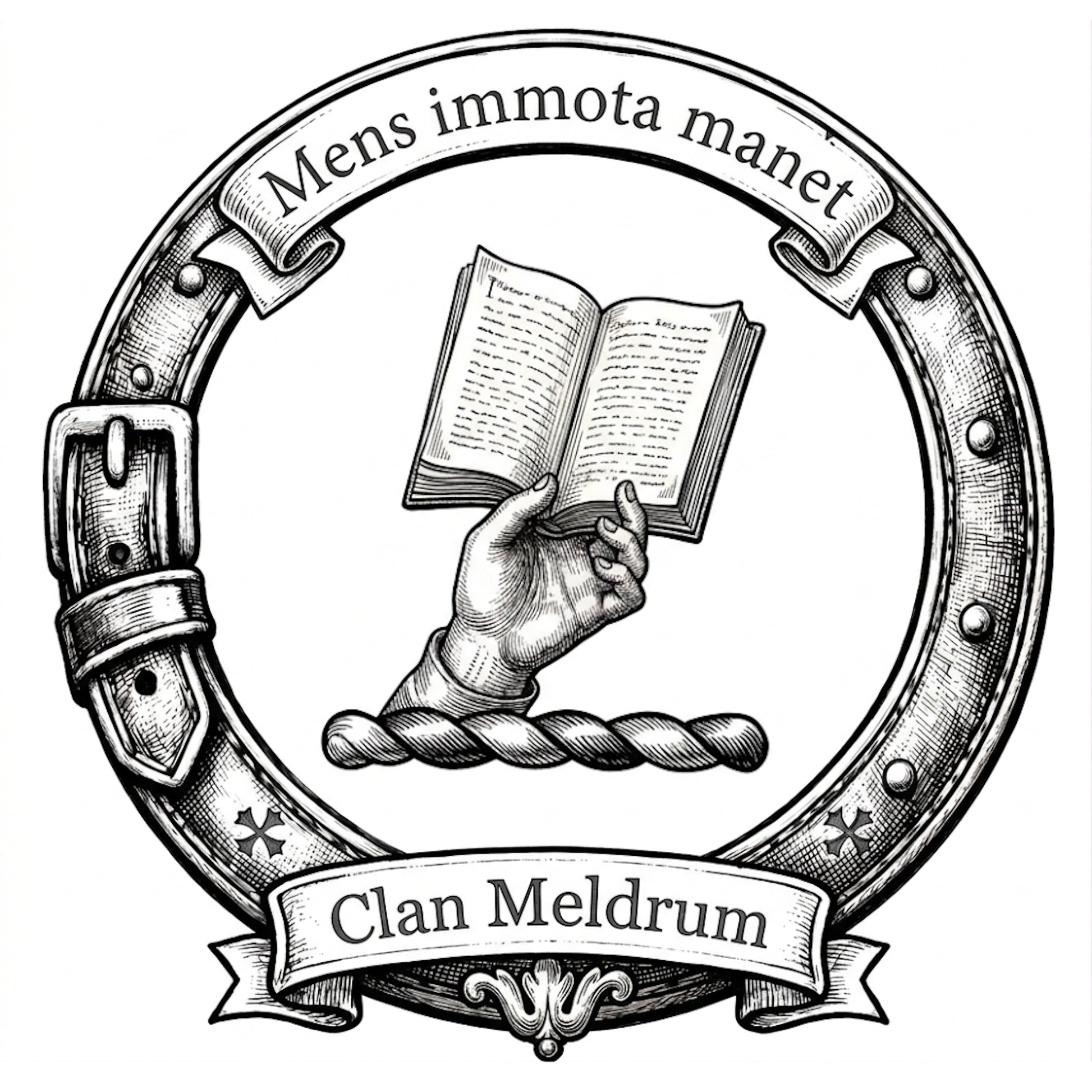Clan Meldrum Crest digital download: Includes Color PNG, B&W PNG, and SVG vector files