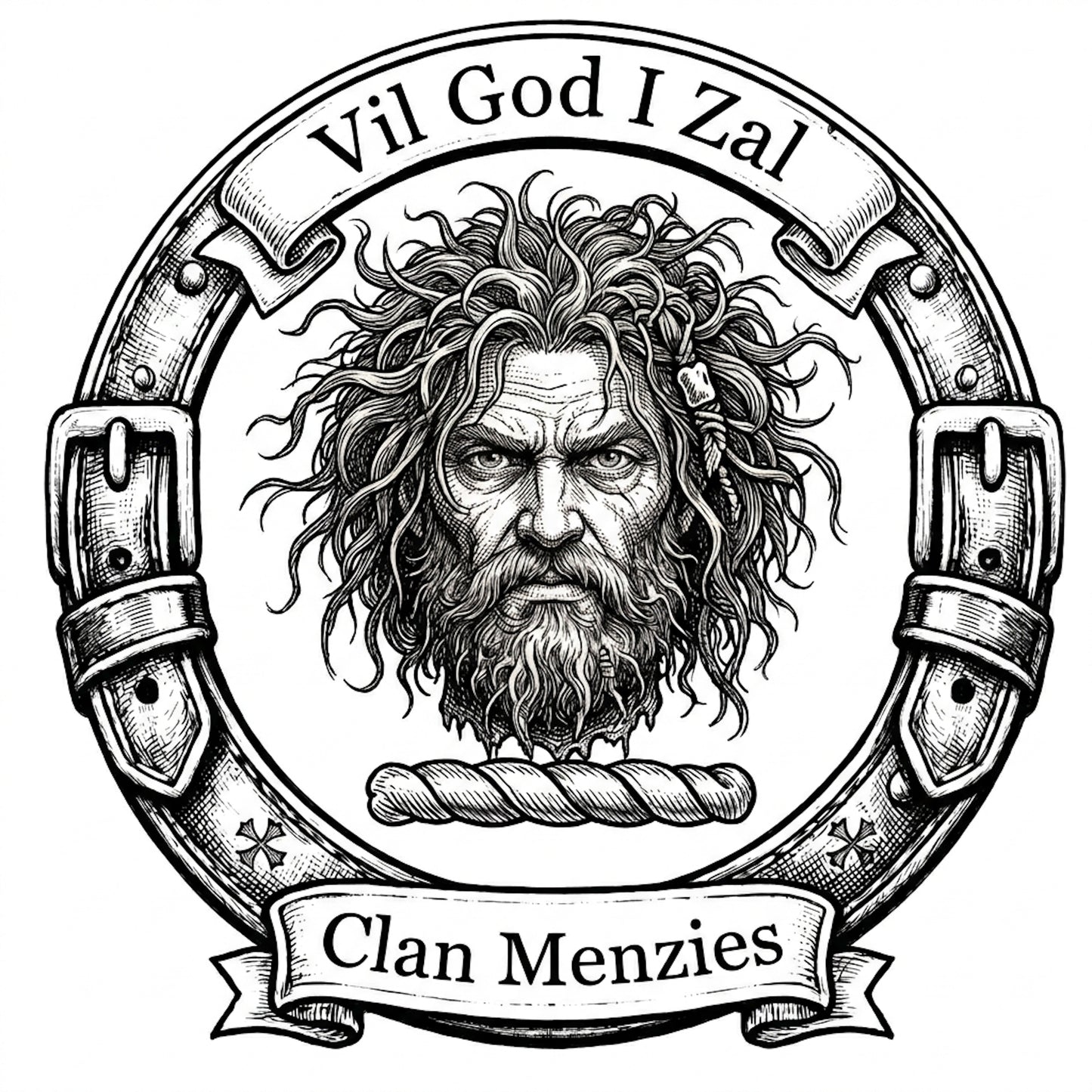 Clan Menzies Crest digital download: Includes Color PNG, B&W PNG, and SVG vector files