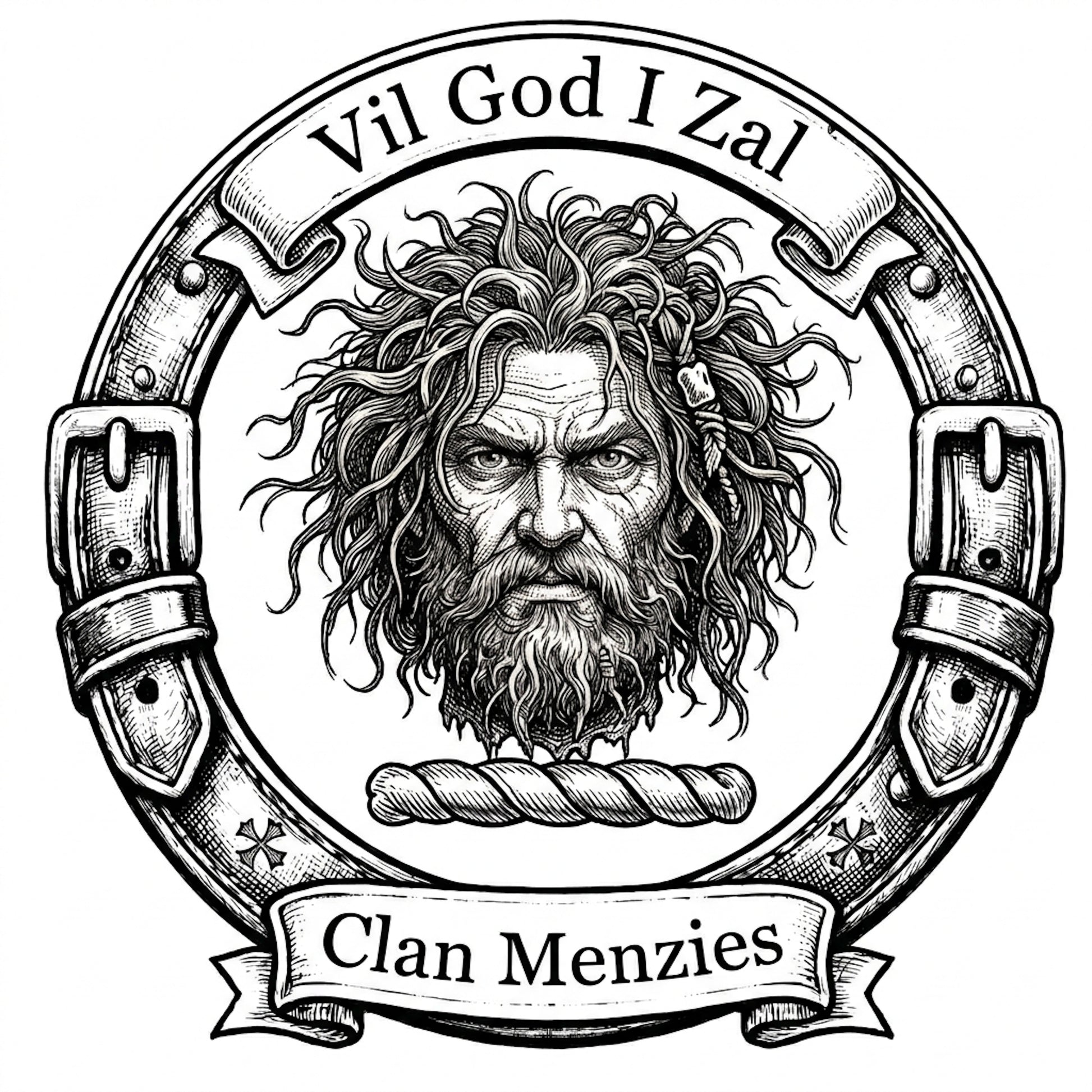 Clan Menzies Crest digital download: Includes Color PNG, B&W PNG, and SVG vector files