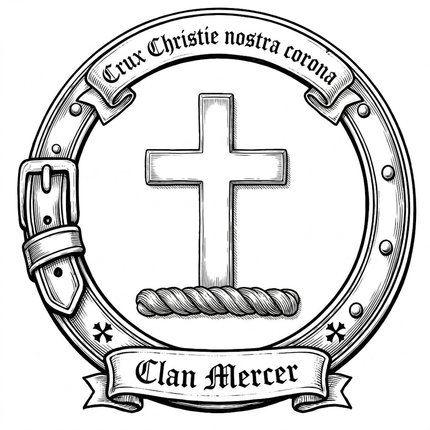 Clan Mercer Crest digital download: Includes Color PNG, B&W PNG, and SVG vector files