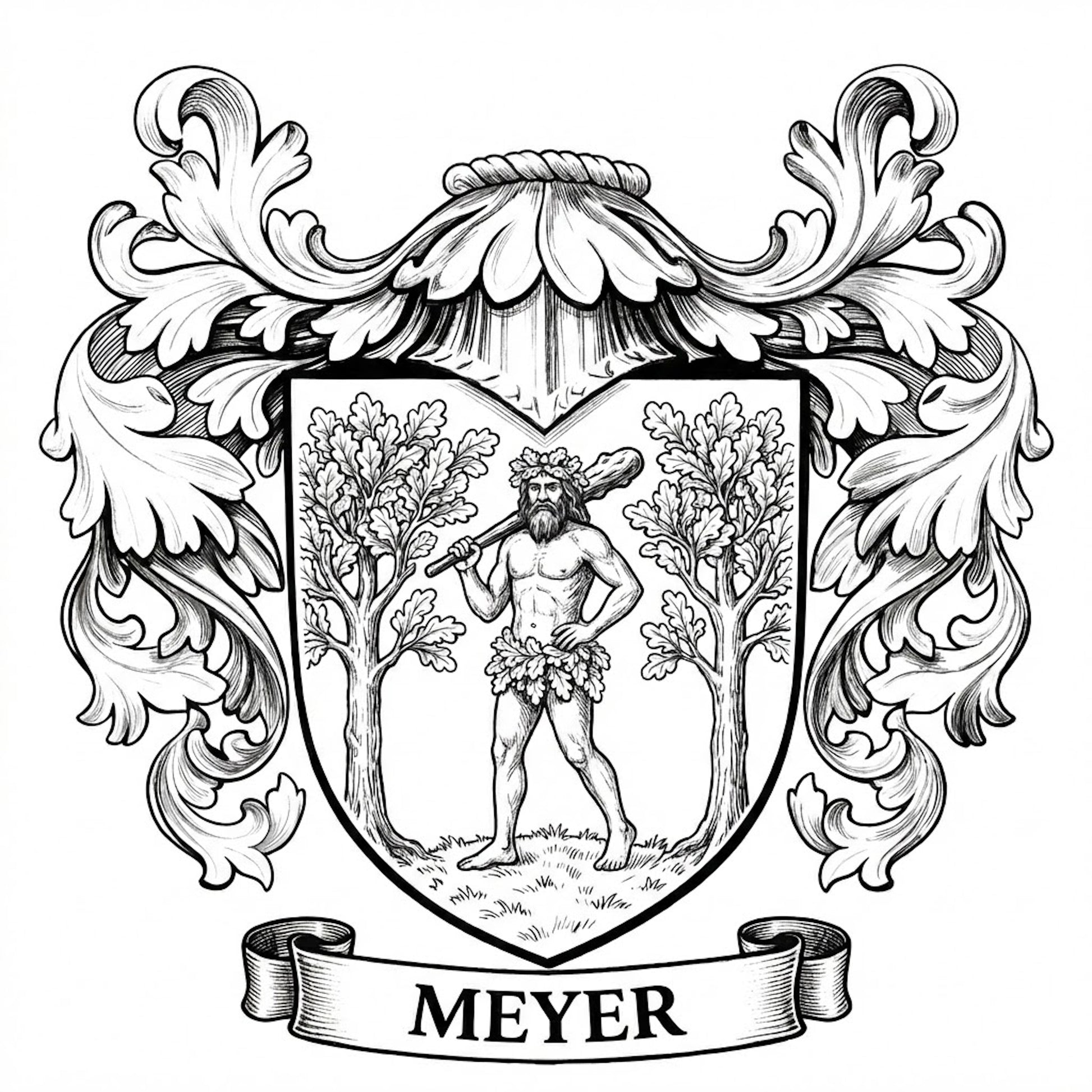 The Meyer Family Coat of Arms digital download: Includes Color PNG, B&W PNG, and SVG vector files