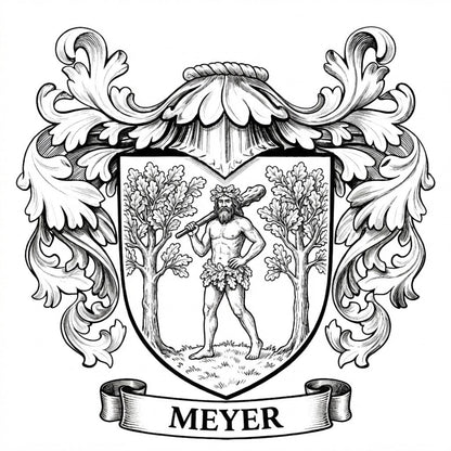 The Meyer Family Coat of Arms digital download: Includes Color PNG, B&W PNG, and SVG vector files