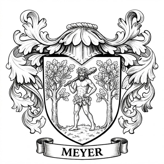 The Meyer Family Coat of Arms digital download: Includes Color PNG, B&W PNG, and SVG vector files