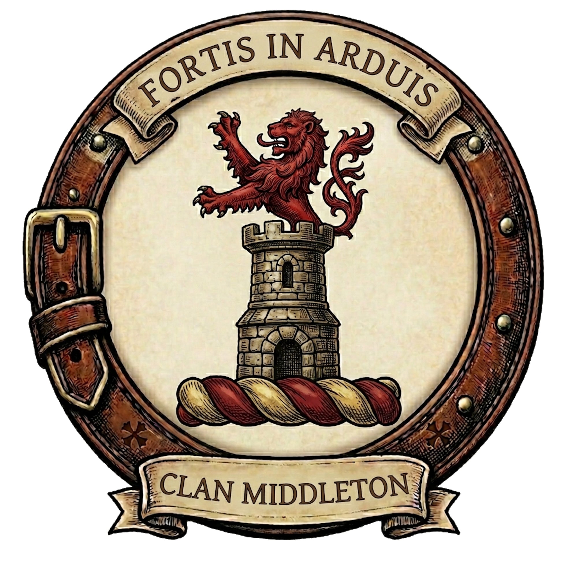 Clan Middleton Crest digital download: Includes Color PNG, B&W PNG, and SVG vector files