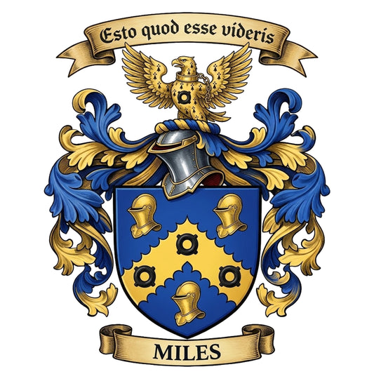 The Miles Family Coat of Arms digital download: Includes Color PNG, B&W PNG, and SVG vector files