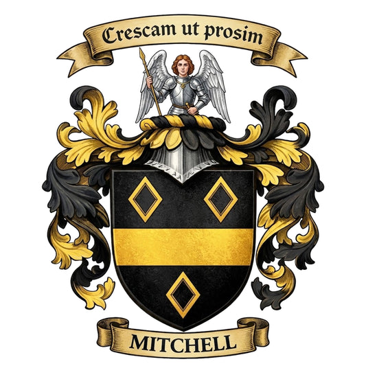 The Mitchell Family Coat of Arms digital download: Includes Color PNG, B&W PNG, and SVG vector files