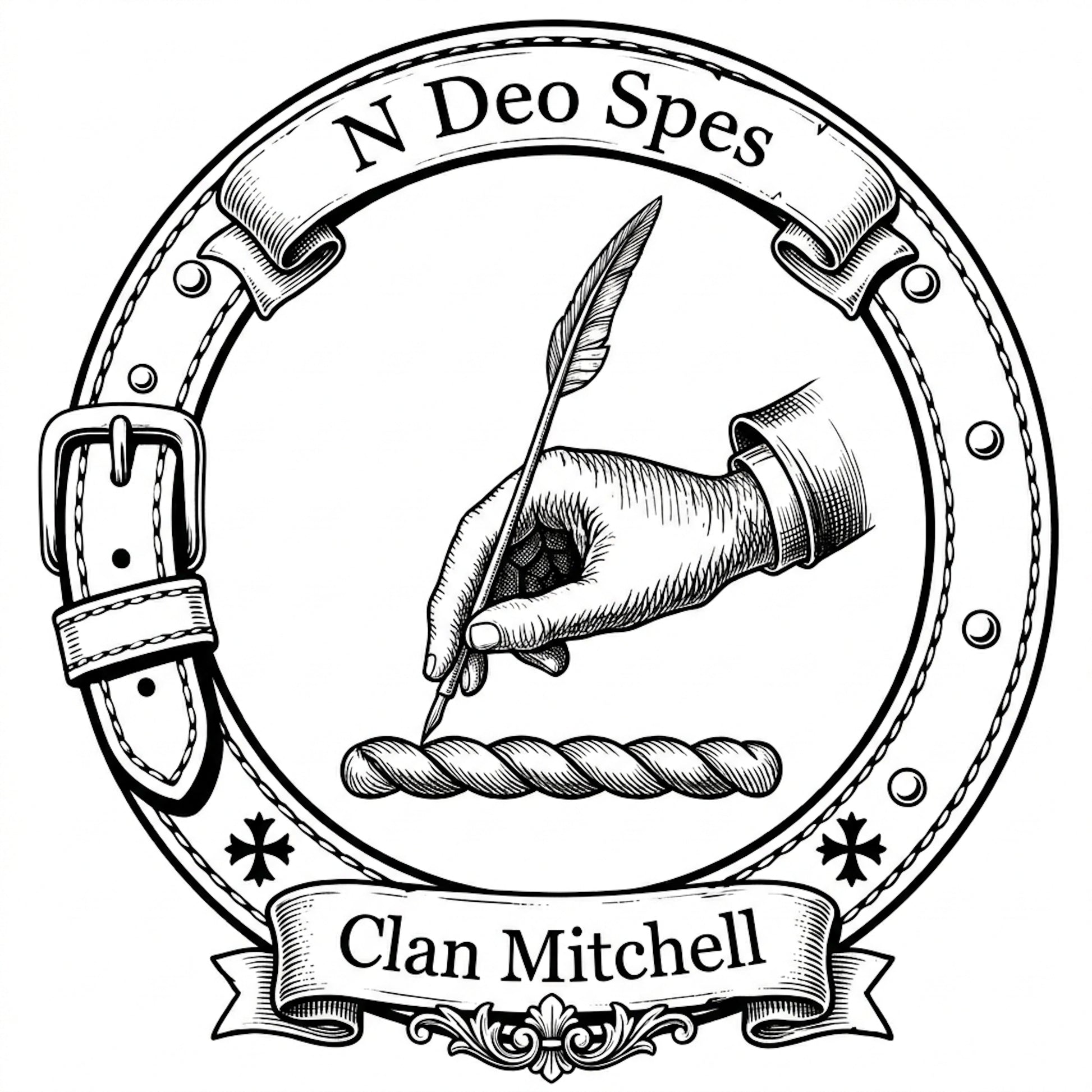 Clan Mitchell Crest digital download: Includes Color PNG, B&W PNG, and SVG vector files