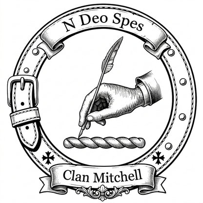 Clan Mitchell Crest digital download: Includes Color PNG, B&W PNG, and SVG vector files