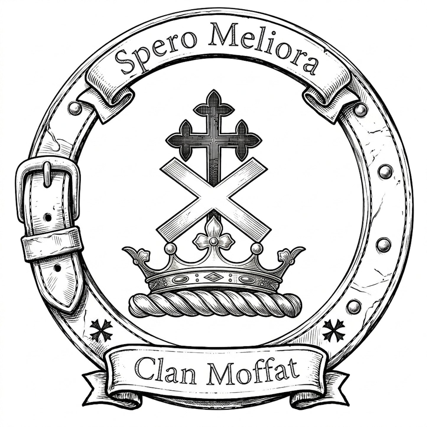 Clan Moffat Crest digital download: Includes Color PNG, B&W PNG, and SVG vector files