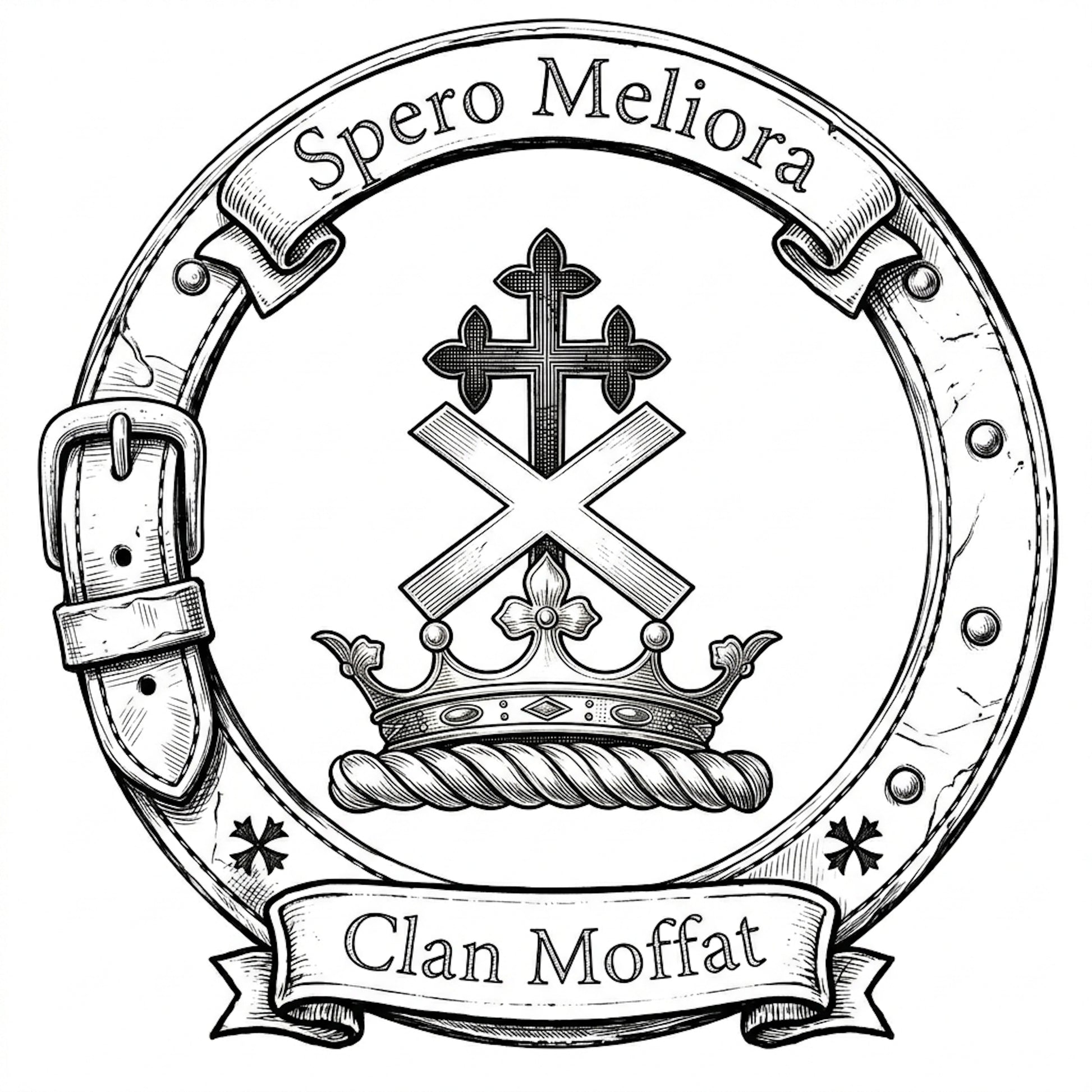 Clan Moffat Crest digital download: Includes Color PNG, B&W PNG, and SVG vector files