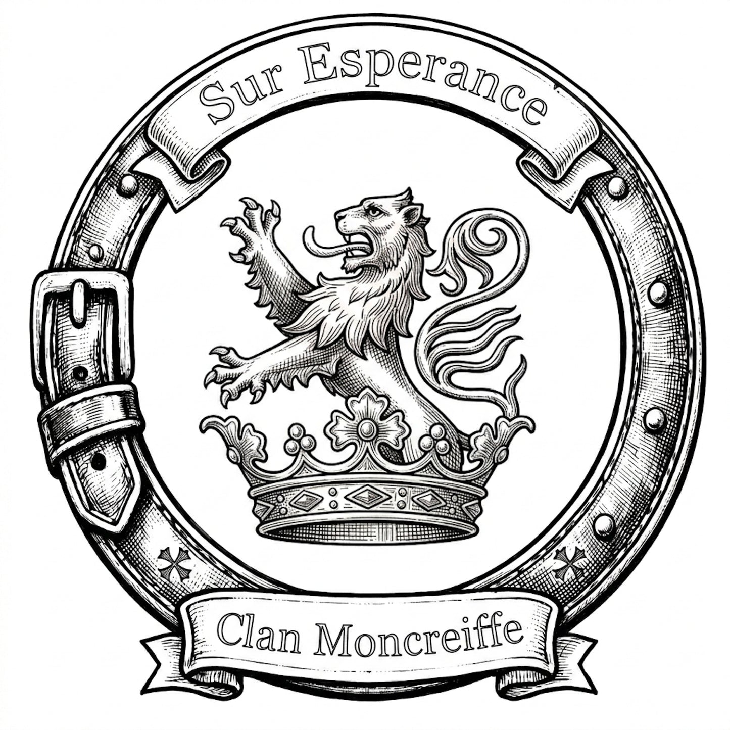Clan Moncreiffe Crest digital download: Includes Color PNG, B&W PNG, and SVG vector files