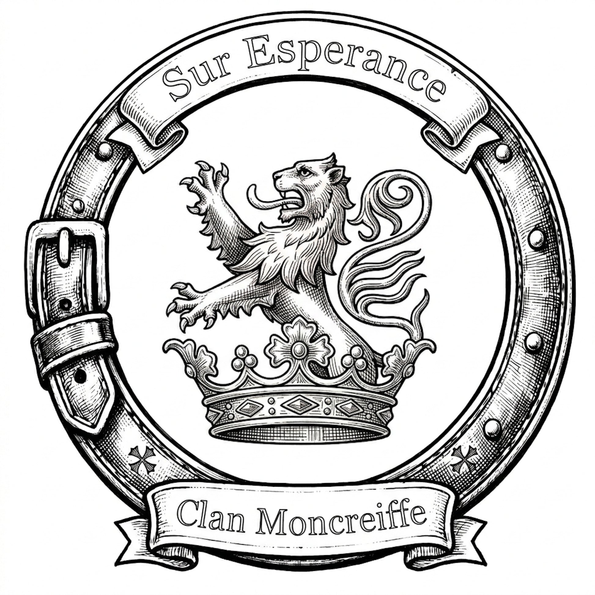 Clan Moncreiffe Crest digital download: Includes Color PNG, B&W PNG, and SVG vector files
