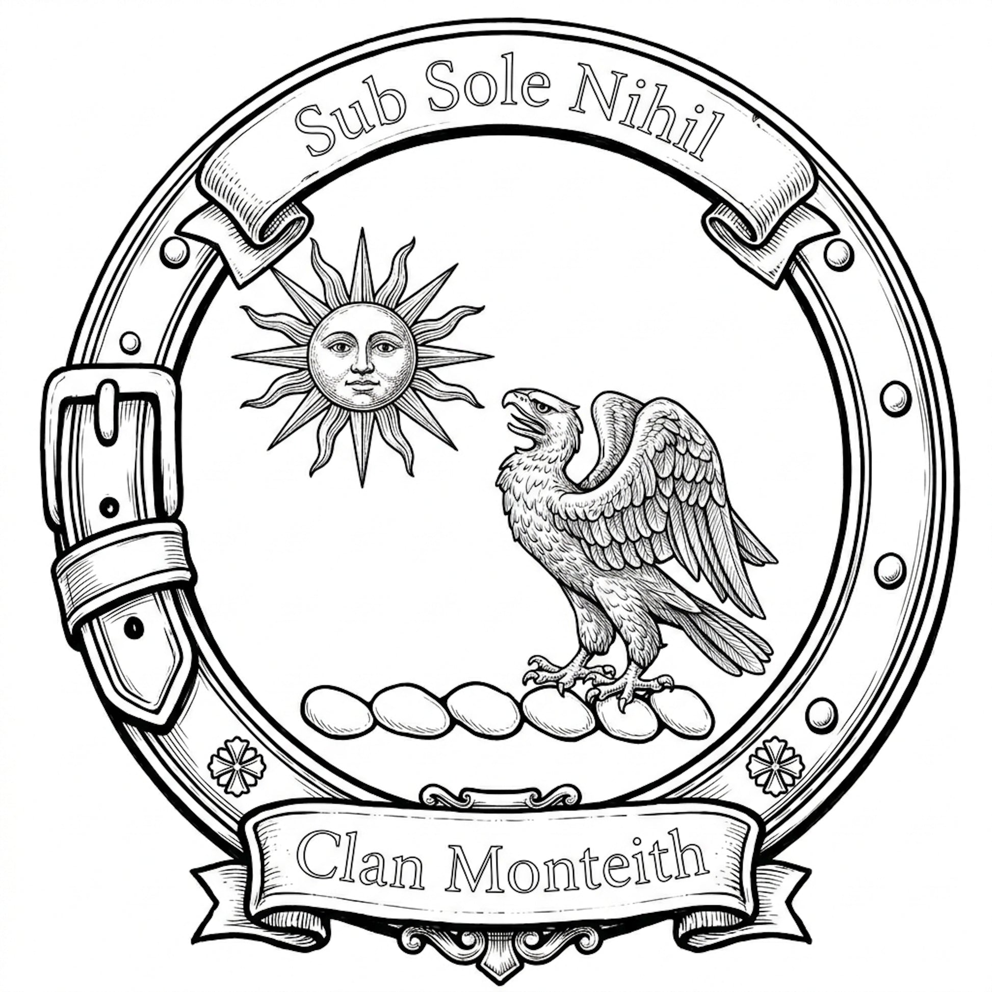 Clan Monteith Crest digital download: Includes Color PNG, B&W PNG, and SVG vector files
