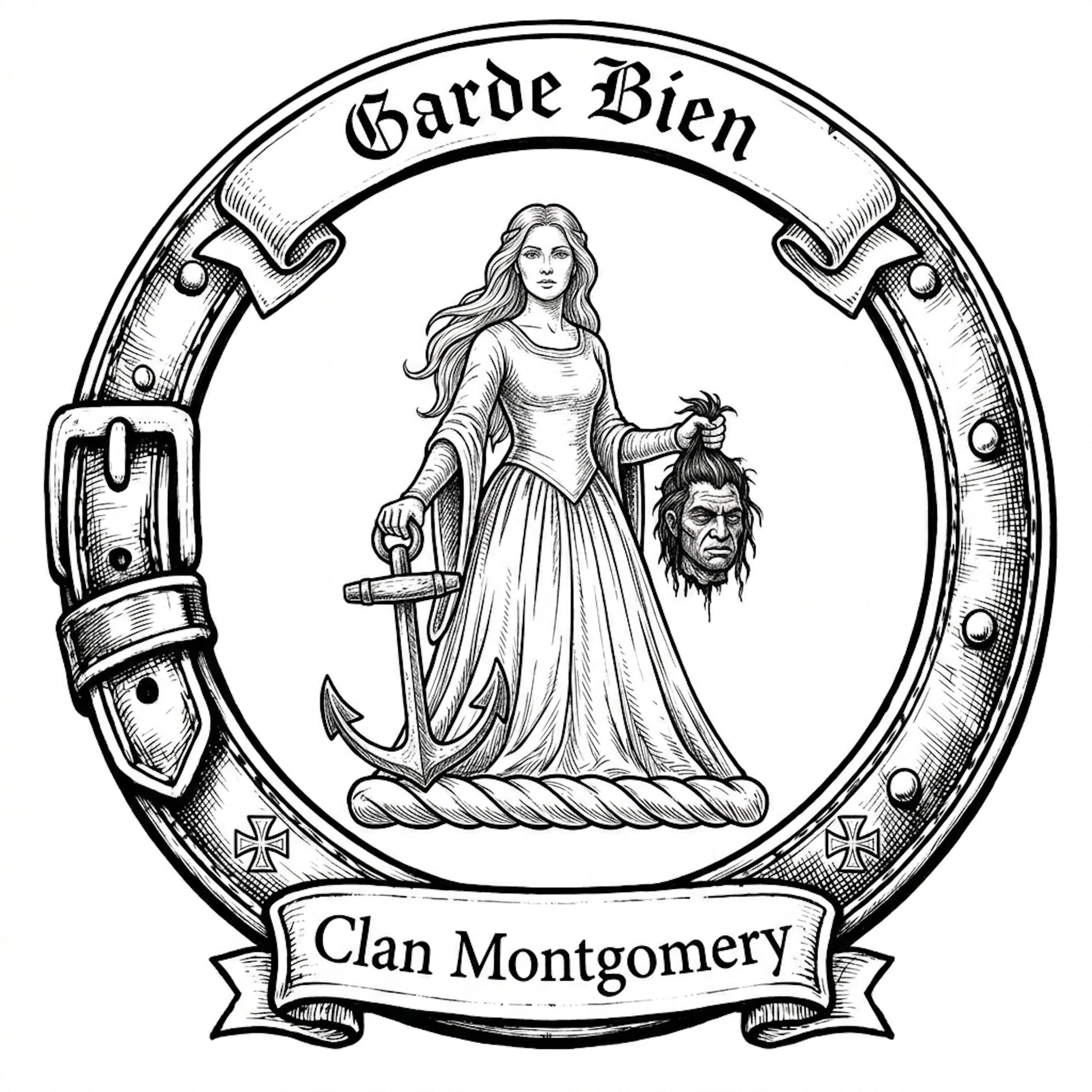 Clan Montgomery Crest digital download: Includes Color PNG, B&W PNG, and SVG vector files