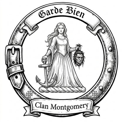 Clan Montgomery Crest digital download: Includes Color PNG, B&W PNG, and SVG vector files