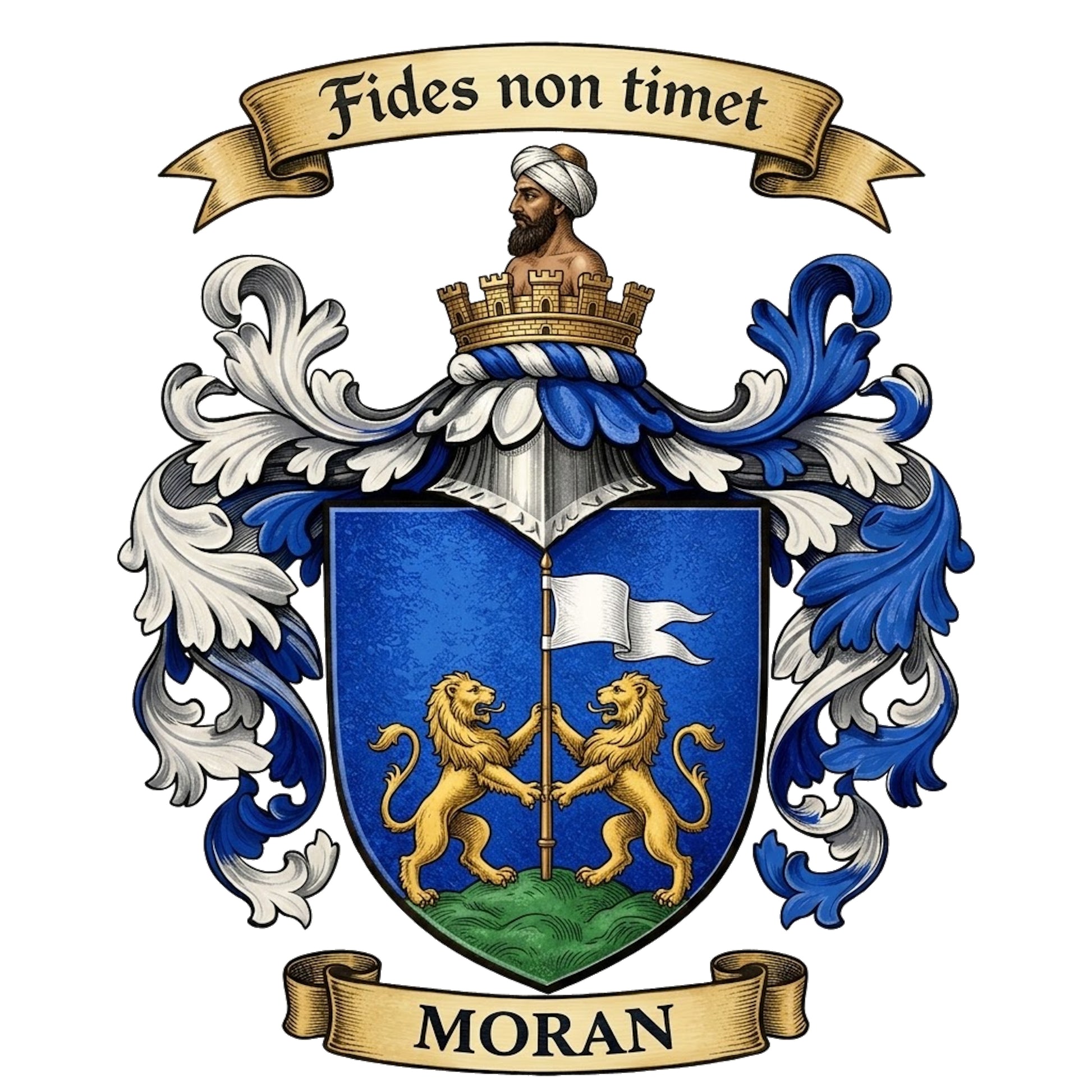 The Moran Family Coat of Arms digital download: Includes Color PNG, B&W PNG, and SVG vector files