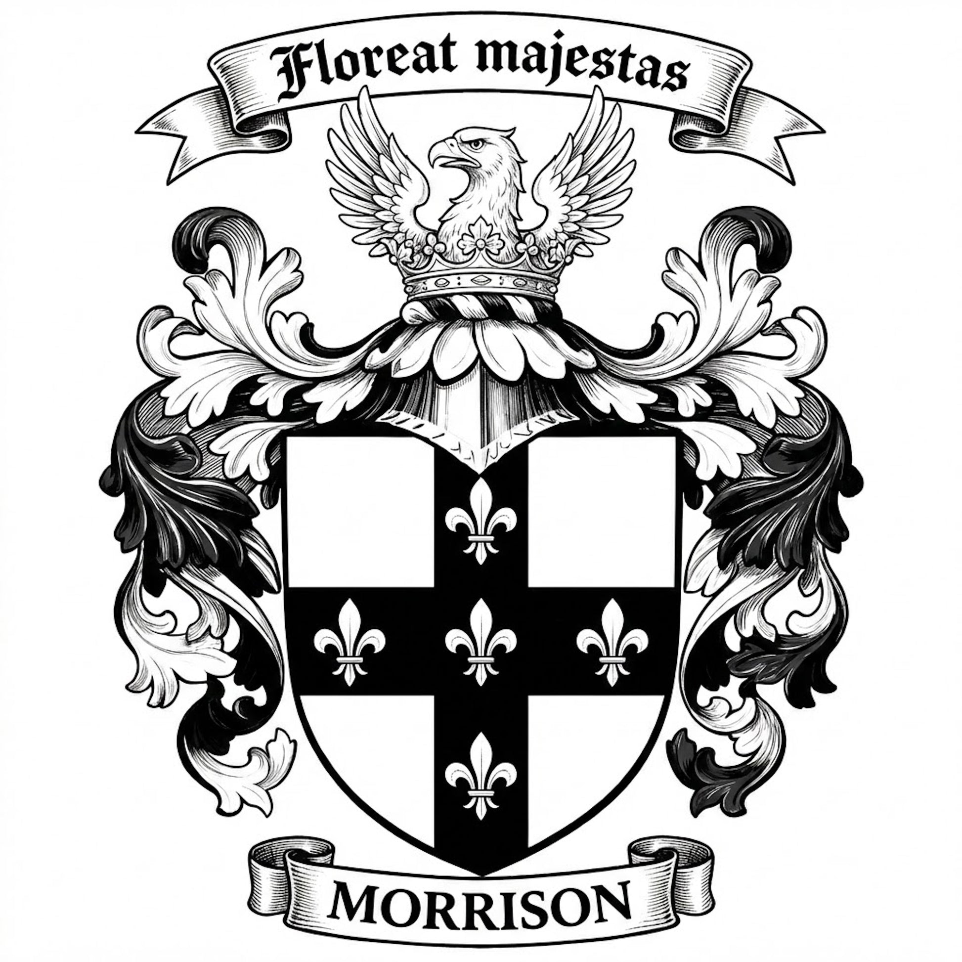 The Morrison Family Coat of Arms digital download: Includes Color PNG, B&W PNG, and SVG vector files