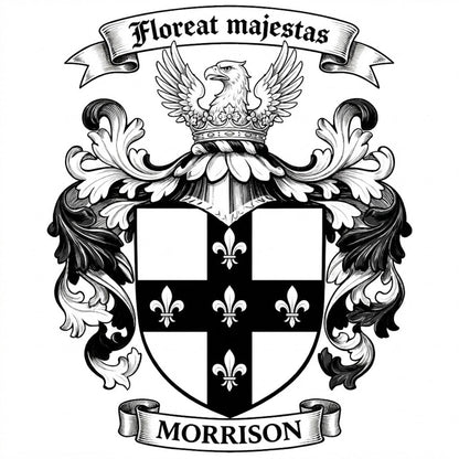 The Morrison Family Coat of Arms digital download: Includes Color PNG, B&W PNG, and SVG vector files