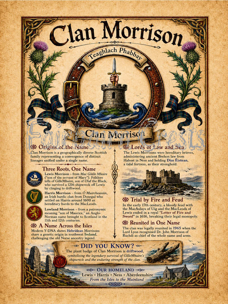 Scottish Clan Morrison Heritage Poster - Instant Digital Download