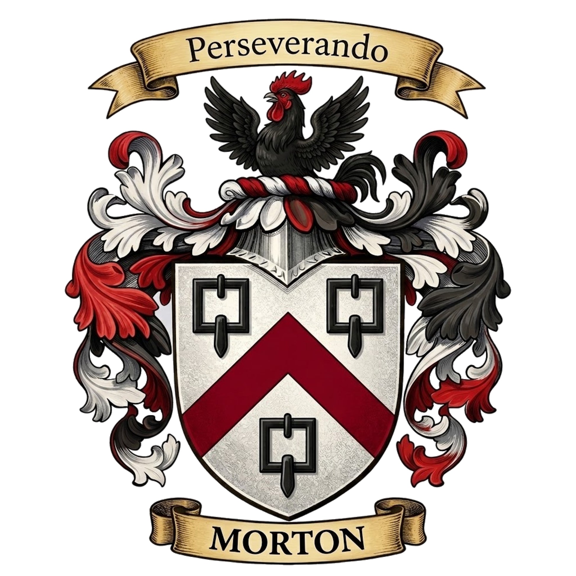 The Morton Family Coat of Arms digital download: Includes Color PNG, B&W PNG, and SVG vector files