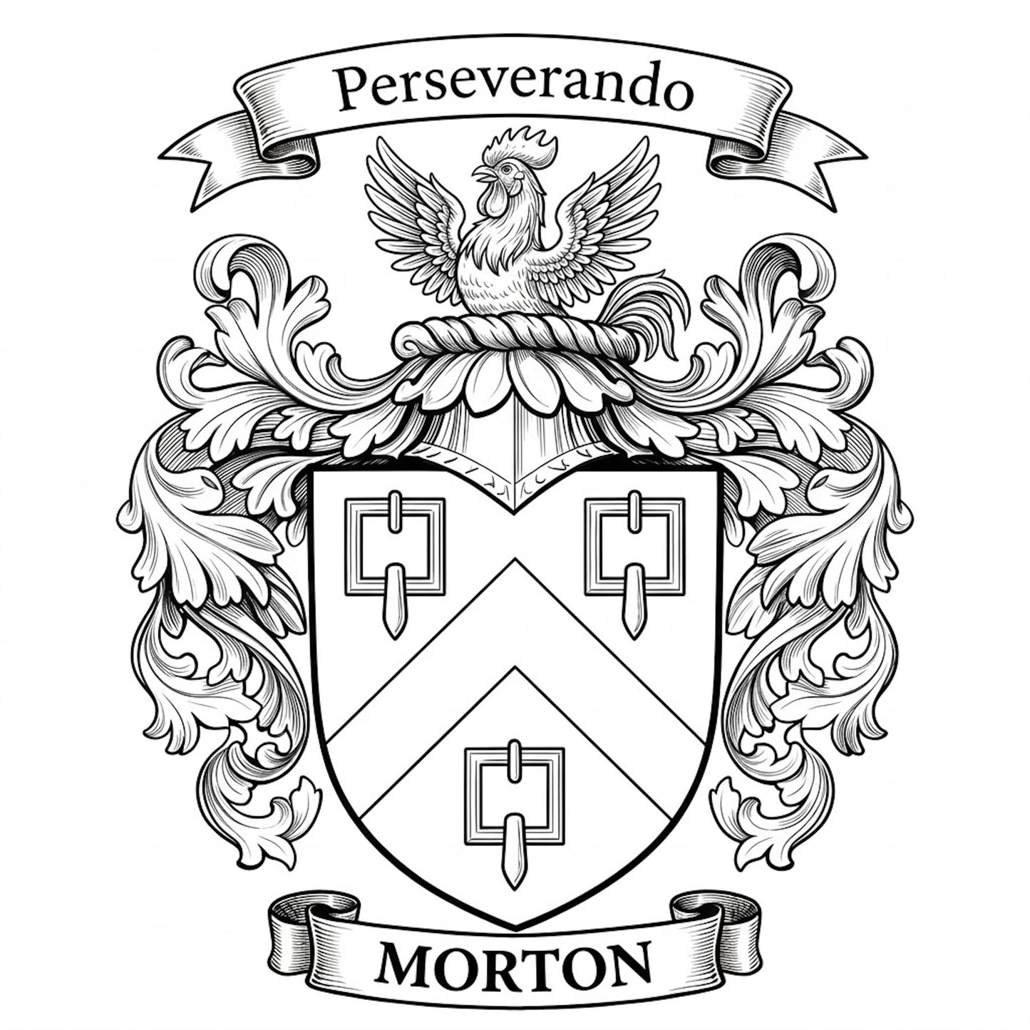 The Morton Family Coat of Arms digital download: Includes Color PNG, B&W PNG, and SVG vector files