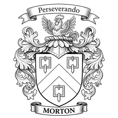 The Morton Family Coat of Arms digital download: Includes Color PNG, B&W PNG, and SVG vector files