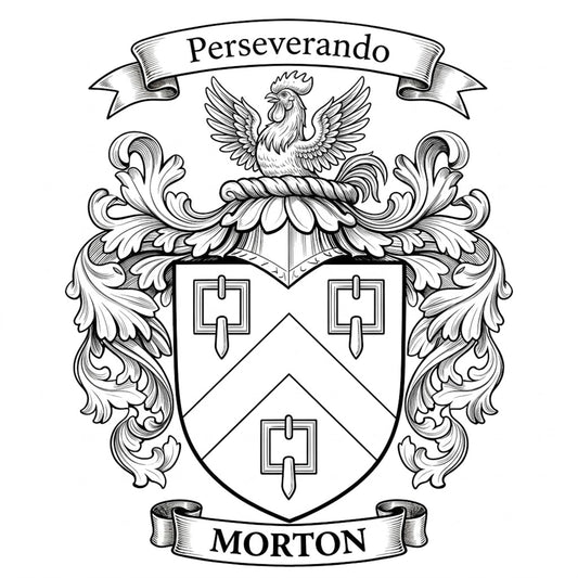 The Morton Family Coat of Arms digital download: Includes Color PNG, B&W PNG, and SVG vector files