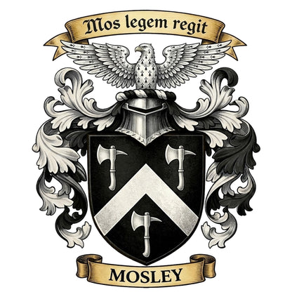 The Mosley Family Coat of Arms digital download: Includes Color PNG, B&W PNG, and SVG vector files