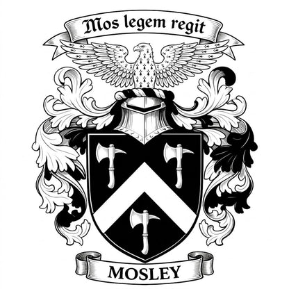 The Mosley Family Coat of Arms digital download: Includes Color PNG, B&W PNG, and SVG vector files