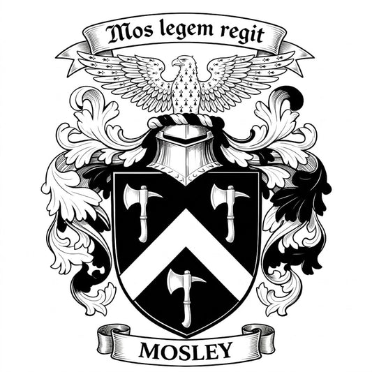The Mosley Family Coat of Arms digital download: Includes Color PNG, B&W PNG, and SVG vector files