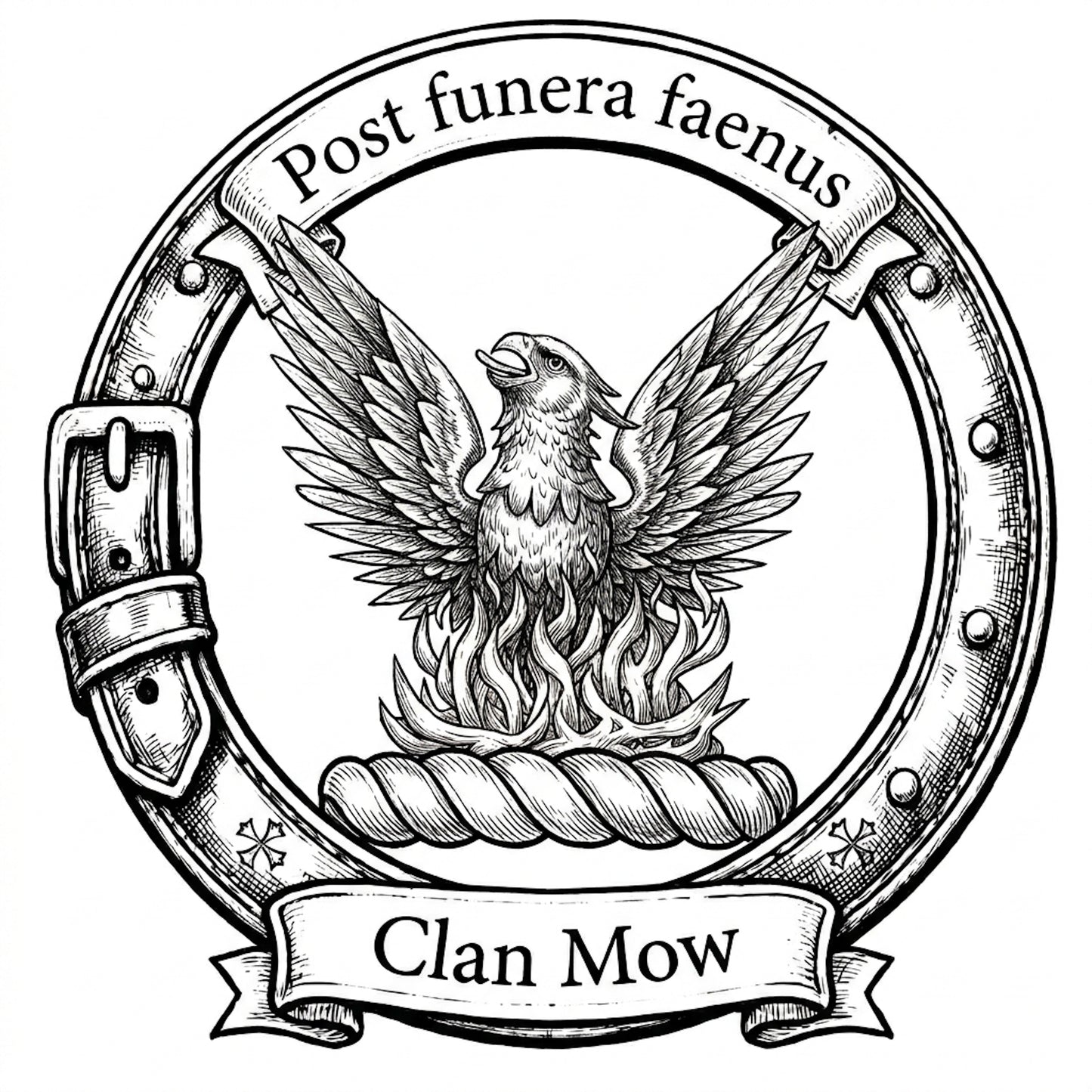 Clan Mow Crest digital download: Includes Color PNG, B&W PNG, and SVG vector files
