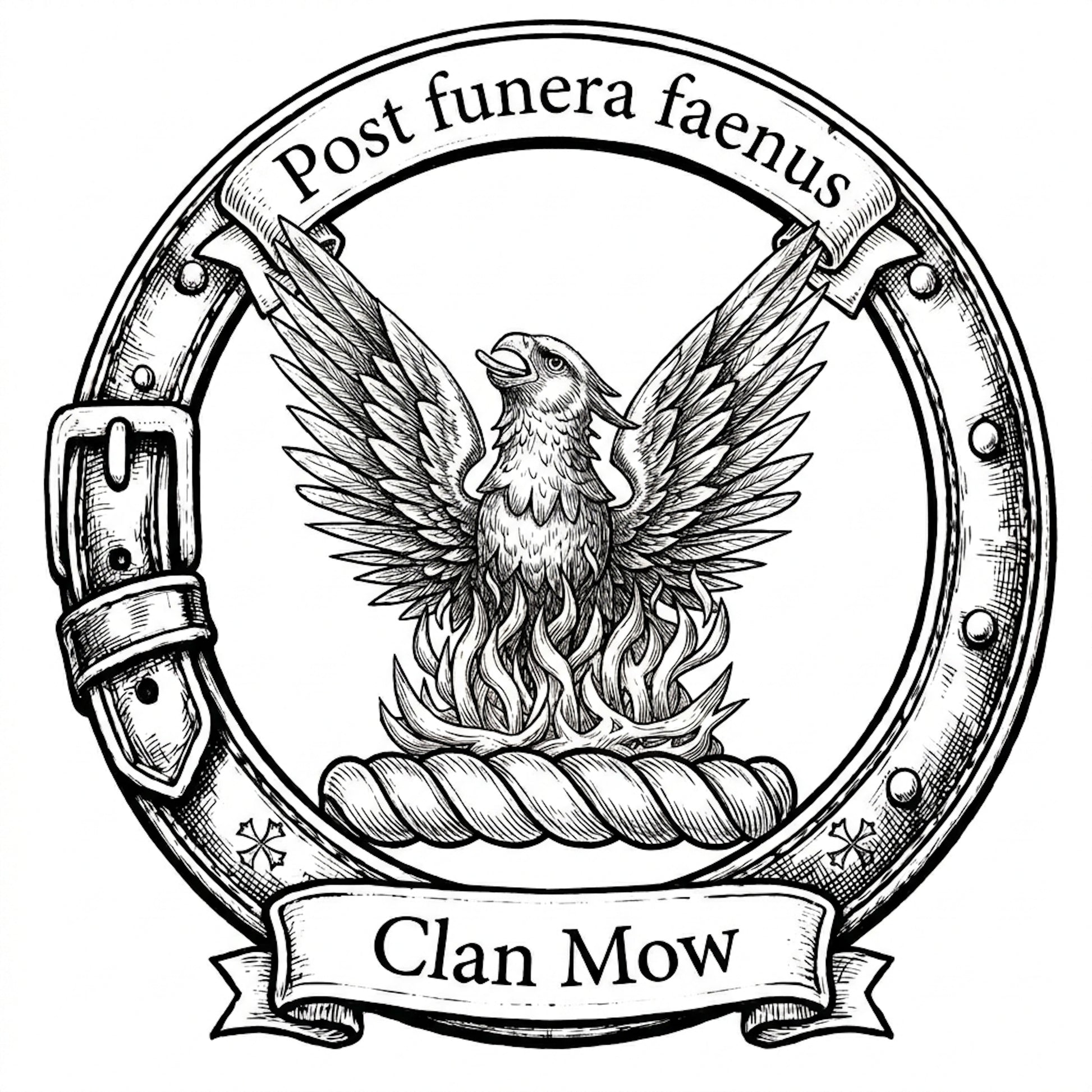 Clan Mow Crest digital download: Includes Color PNG, B&W PNG, and SVG vector files