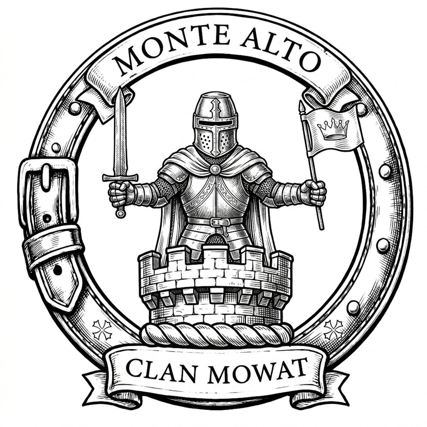 Clan Mowat Crest digital download: Includes Color PNG, B&W PNG, and SVG vector files