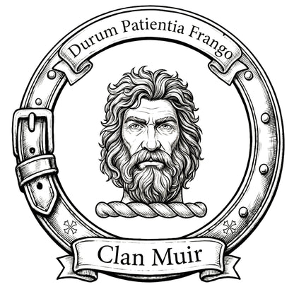 Clan Muir Crest digital download: Includes Color PNG, B&W PNG, and SVG vector files