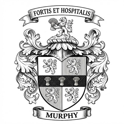 The Murphy Family Coat of Arms digital download: Includes Color PNG, B&W PNG, and SVG vector files