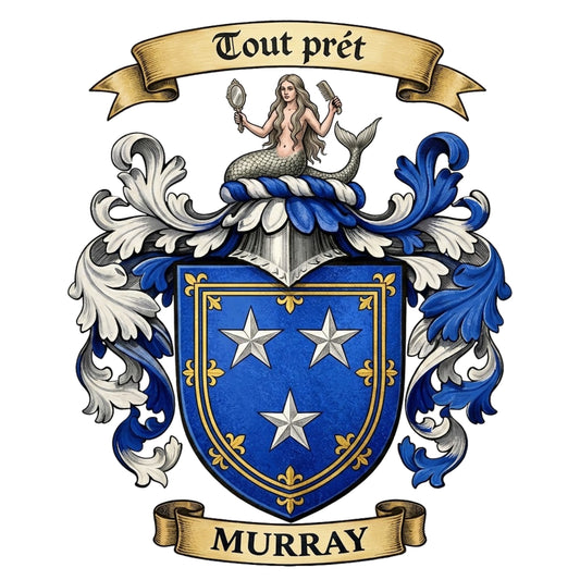 The Murray Family Coat of Arms digital download: Includes Color PNG, B&W PNG, and SVG vector files