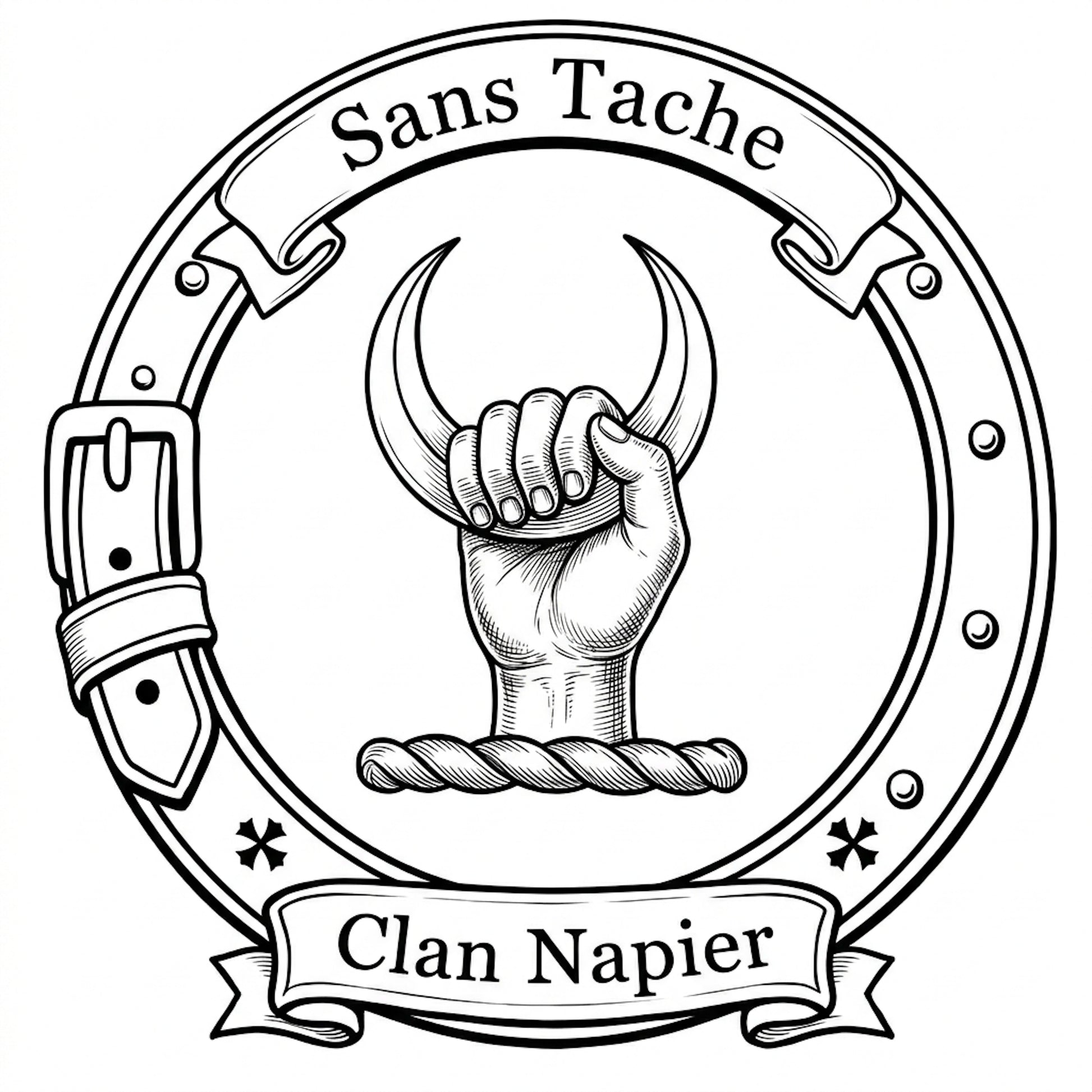 Clan Napier Crest digital download: Includes Color PNG, B&W PNG, and SVG vector files