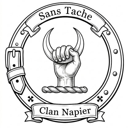 Clan Napier Crest digital download: Includes Color PNG, B&W PNG, and SVG vector files