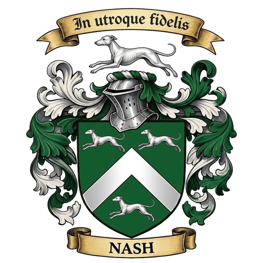 The Nash Family Coat of Arms digital download: Includes Color PNG, B&W PNG, and SVG vector files