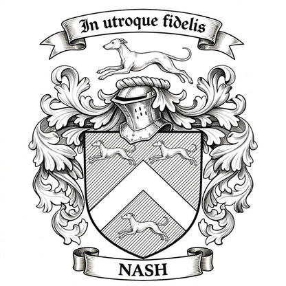 The Nash Family Coat of Arms digital download: Includes Color PNG, B&W PNG, and SVG vector files